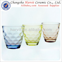 2014 Wholesale Glass Tea Cups / China Housewares Colored Embossed Glass Tumblers / Shot Glass Tea Cup